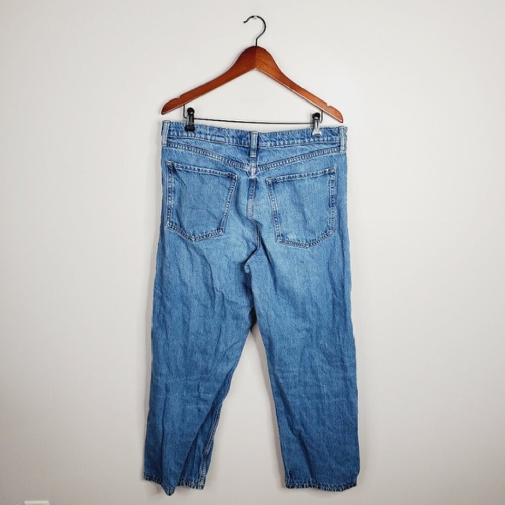 Banana Republic Midrise Loose Stovepipe Wide Leg Button Fly Baggy Jeans 31 - Picture 5 of 14